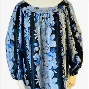 EUC Nanette Lepore Blue Silk Blouse Sz 4